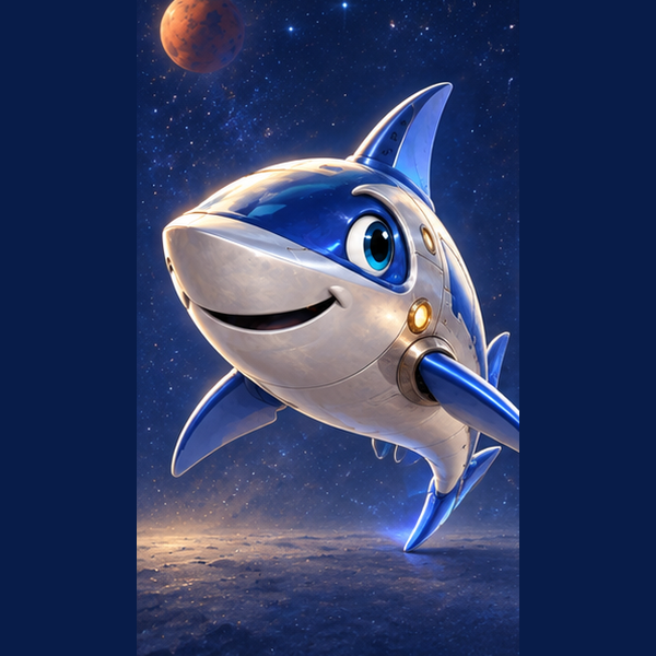 Denny, Gavin's friendly transforming shark
