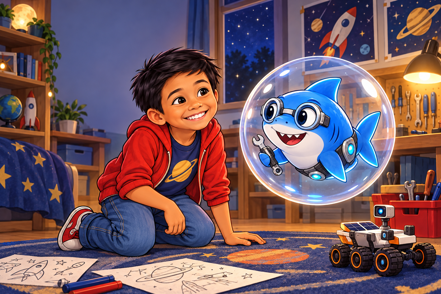 Denny the friendly transforming shark